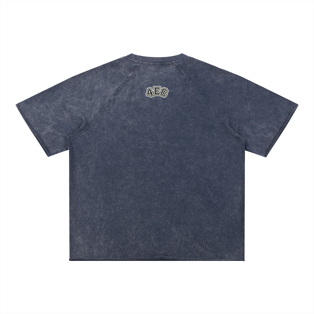 4EVERCRAZY KAMP Mineral Wash Raw Edge T-Shirt