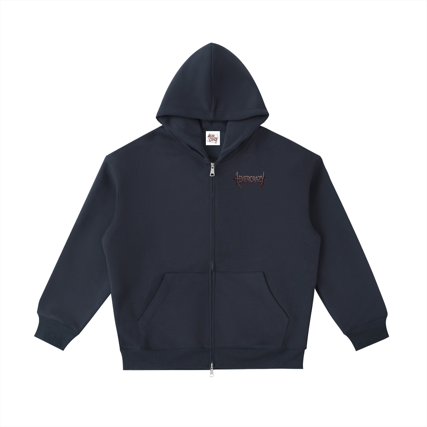 4EVERCRAZY Essential Heavyweight Pocket Zip-Up Hoodie