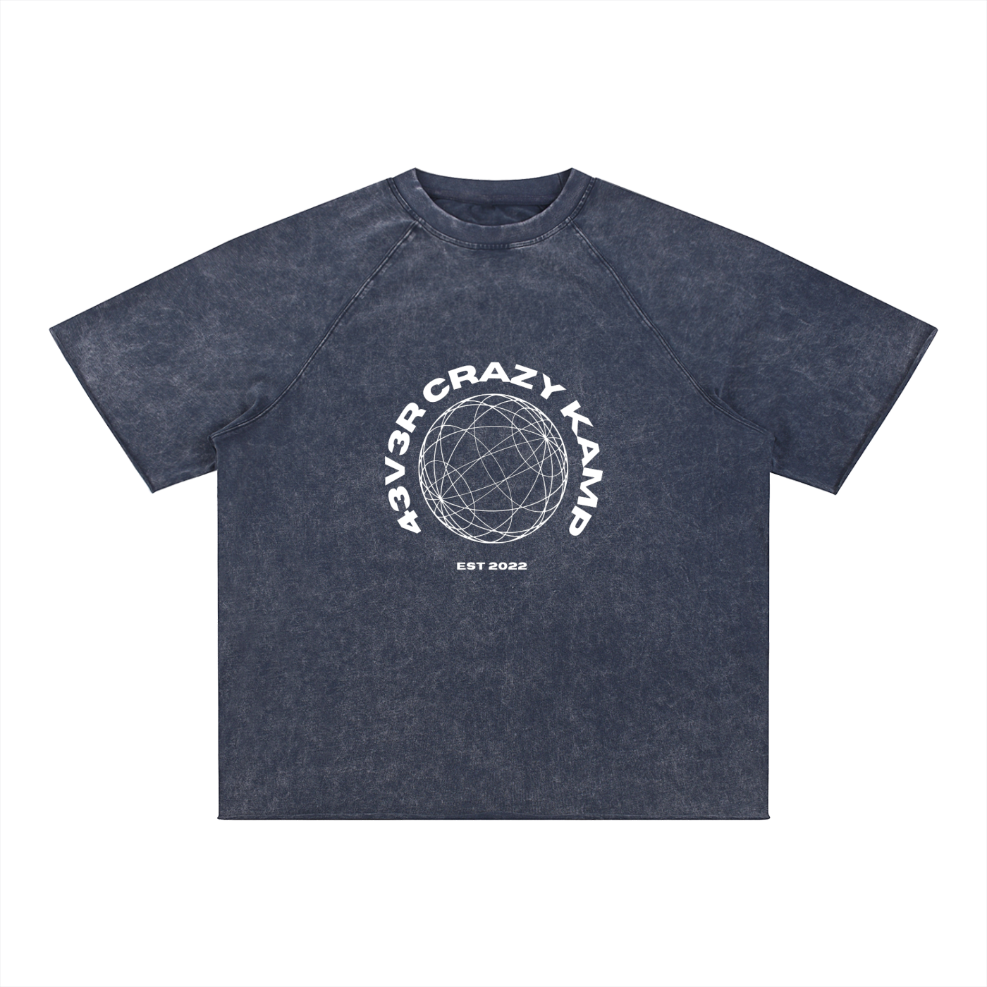 4EVERCRAZY KAMP Mineral Wash Raw Edge T-Shirt