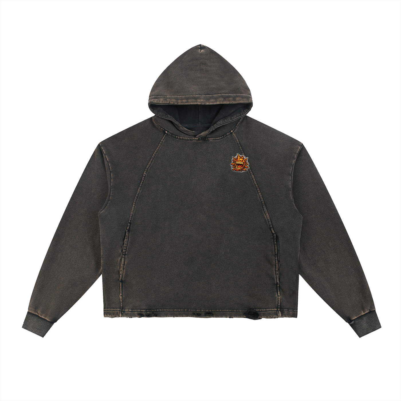 4EVERCRAZY Vintage Washed Cropped Hoodie