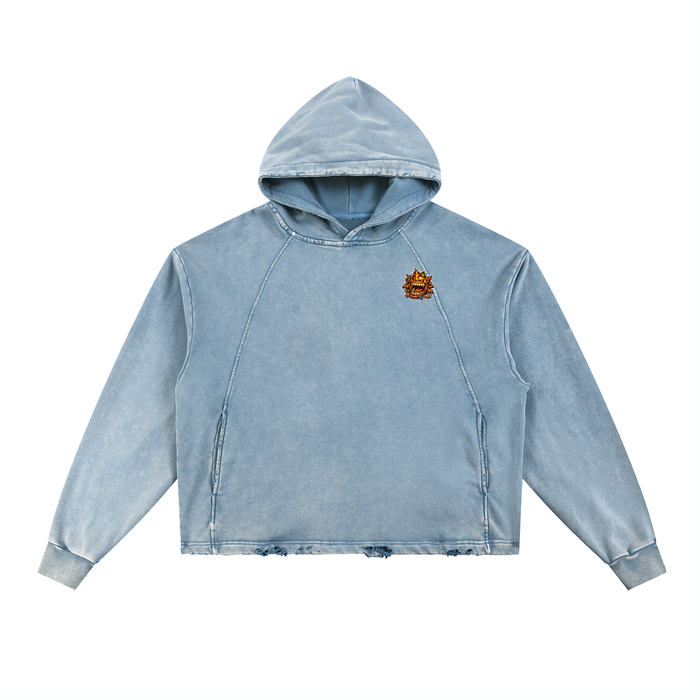4EVERCRAZY Vintage Washed Cropped Hoodie