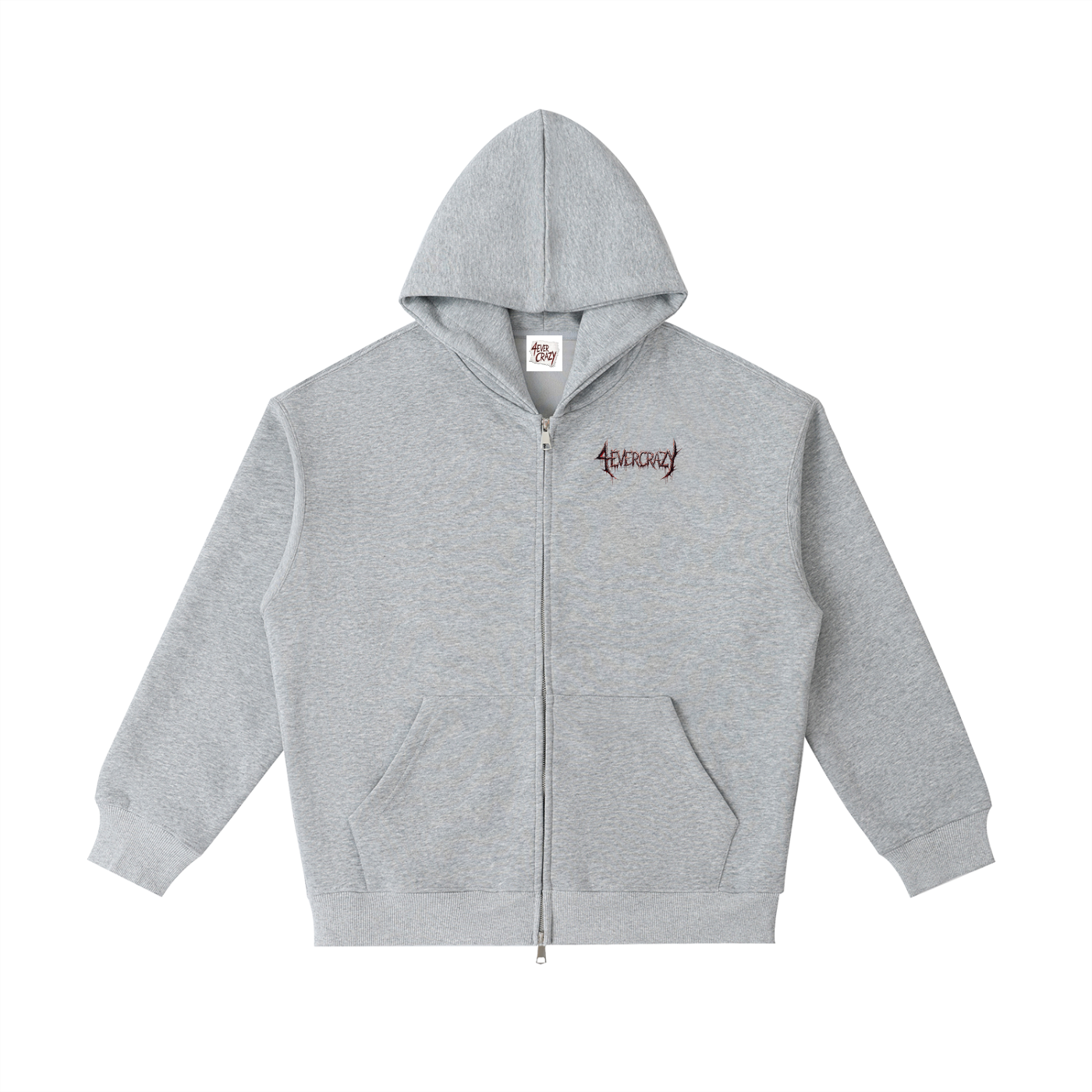 4EVERCRAZY Essential Heavyweight Pocket Zip-Up Hoodie