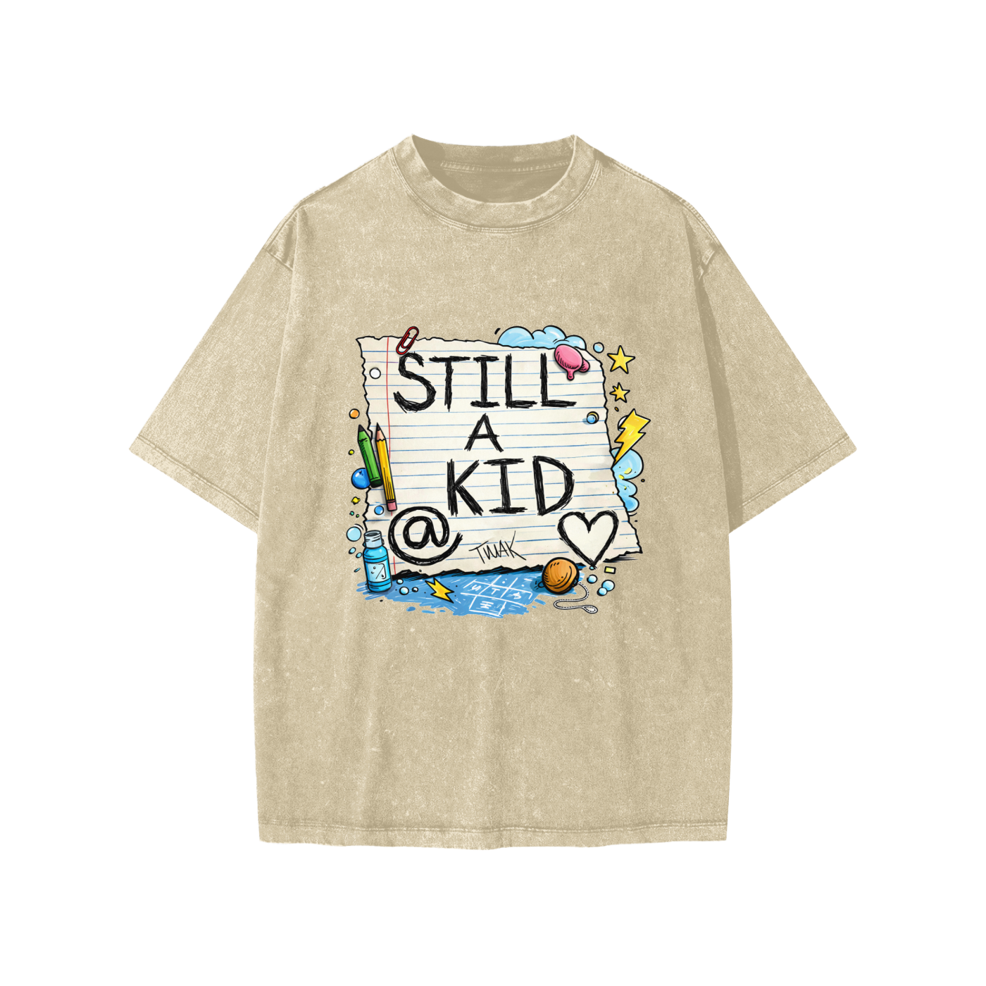 Still A Kid @ Heart Snow Washed Kids' T-Shirt