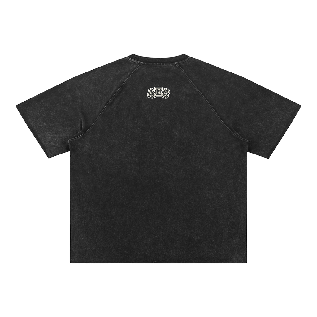 4EVERCRAZY KAMP Mineral Wash Raw Edge T-Shirt