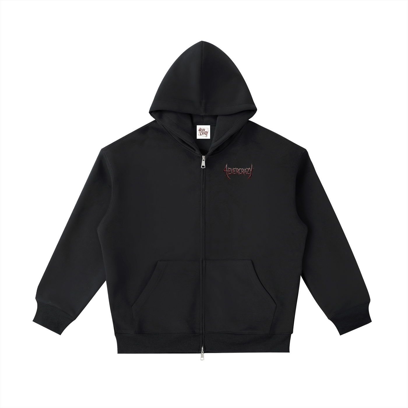4EVERCRAZY Essential Heavyweight Pocket Zip-Up Hoodie