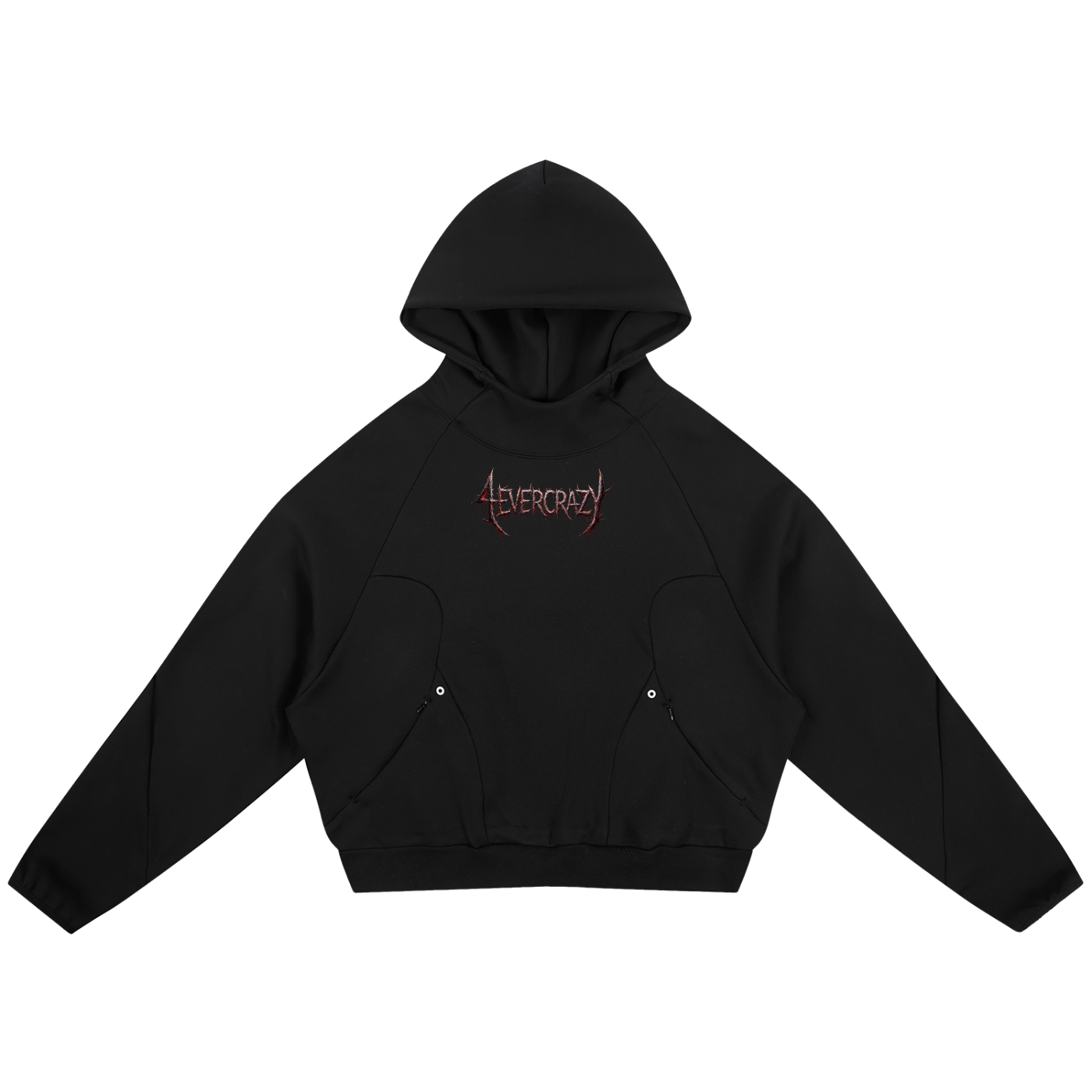 4EVERCRAZY Curved Panel Raglan Hoodie