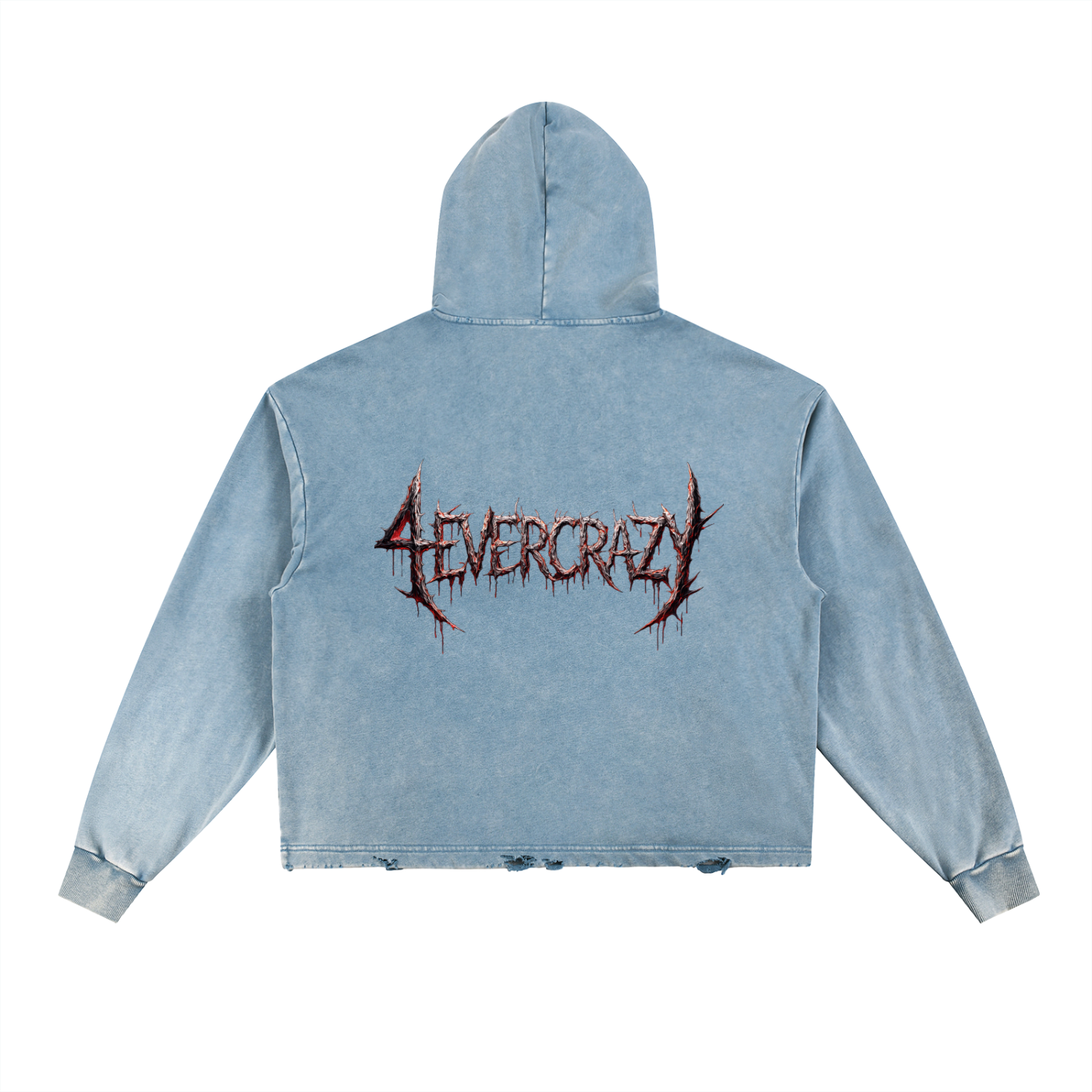 4EVERCRAZY Vintage Washed Cropped Hoodie