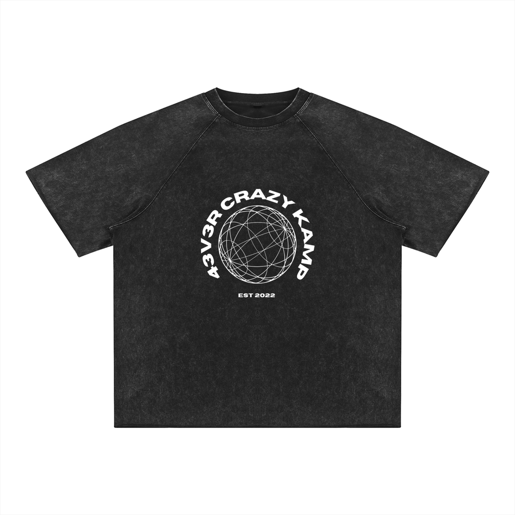 4EVERCRAZY KAMP Mineral Wash Raw Edge T-Shirt