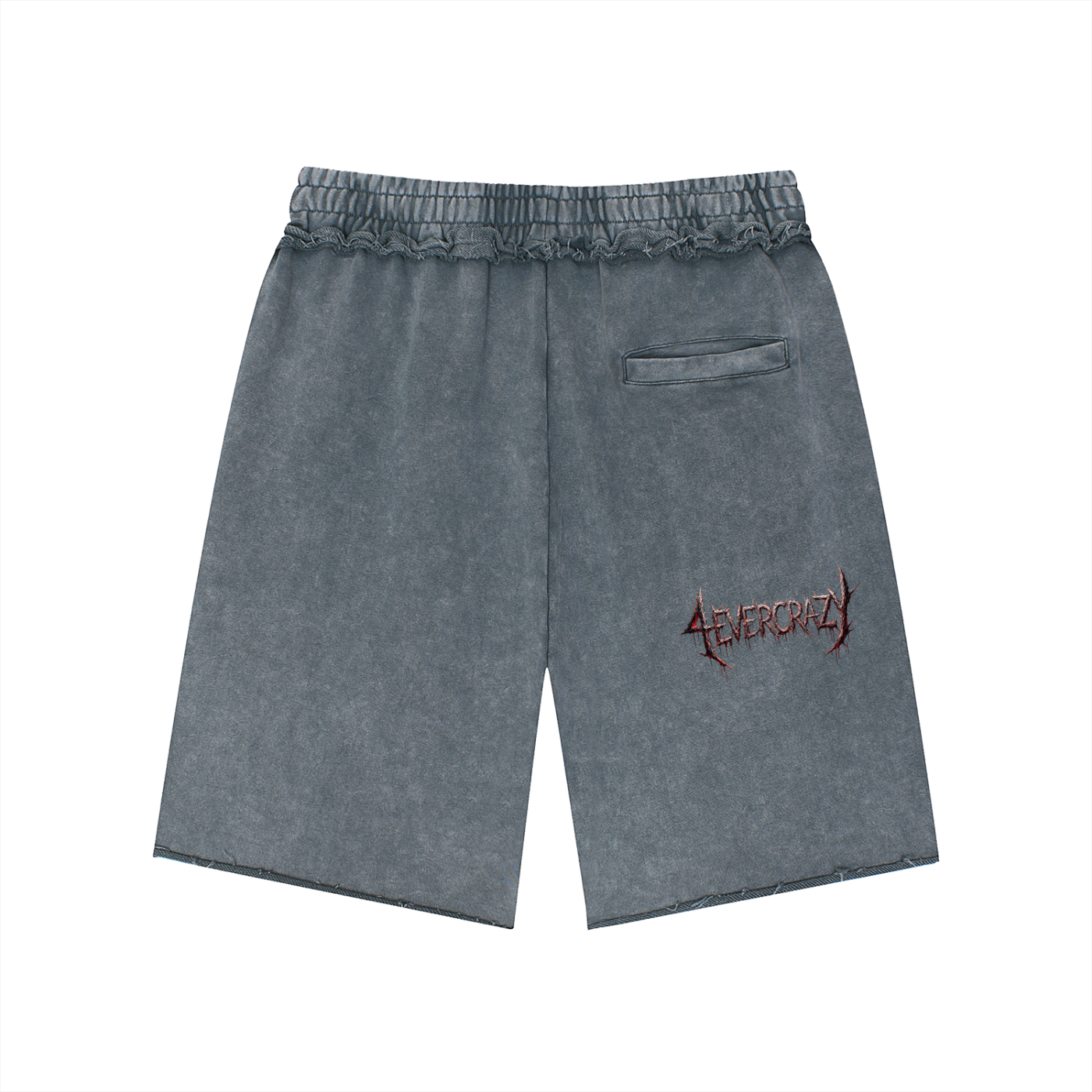 Unisex Mineral Wash Raw Edge Shorts