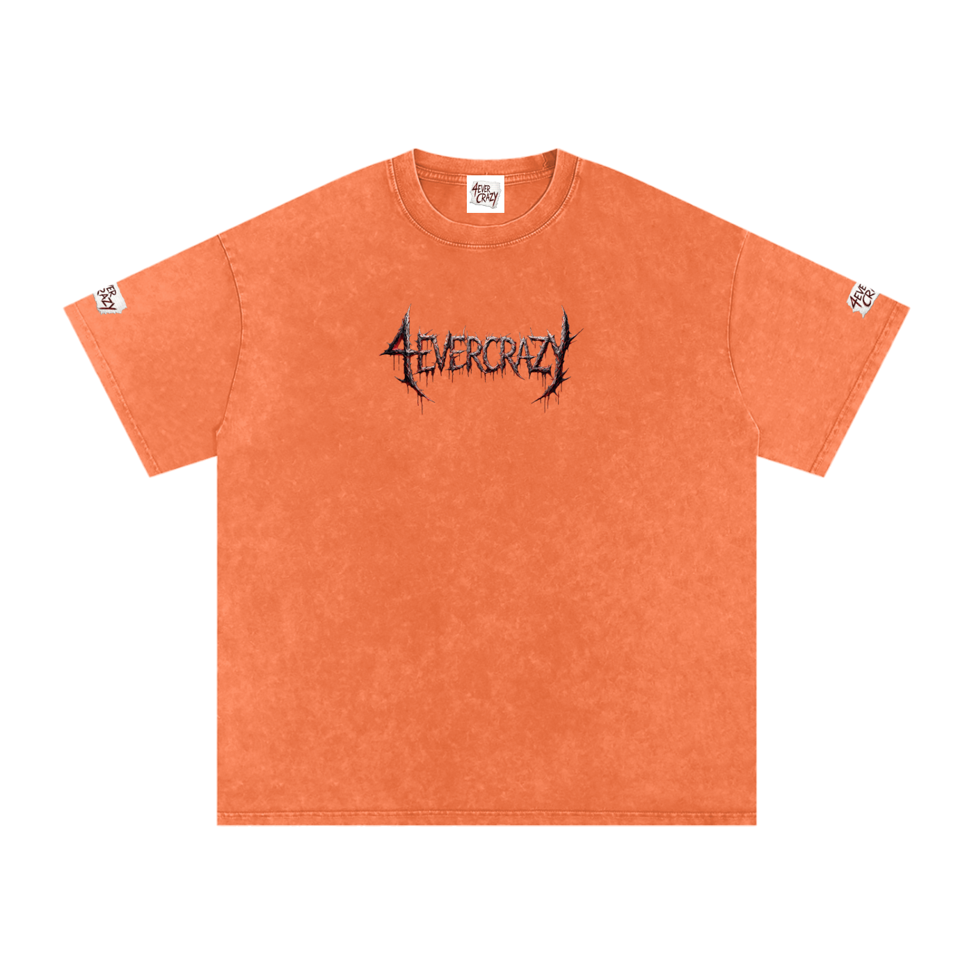 4EVERCRAZY Snow Washed Oversized Cotton T-Shirt