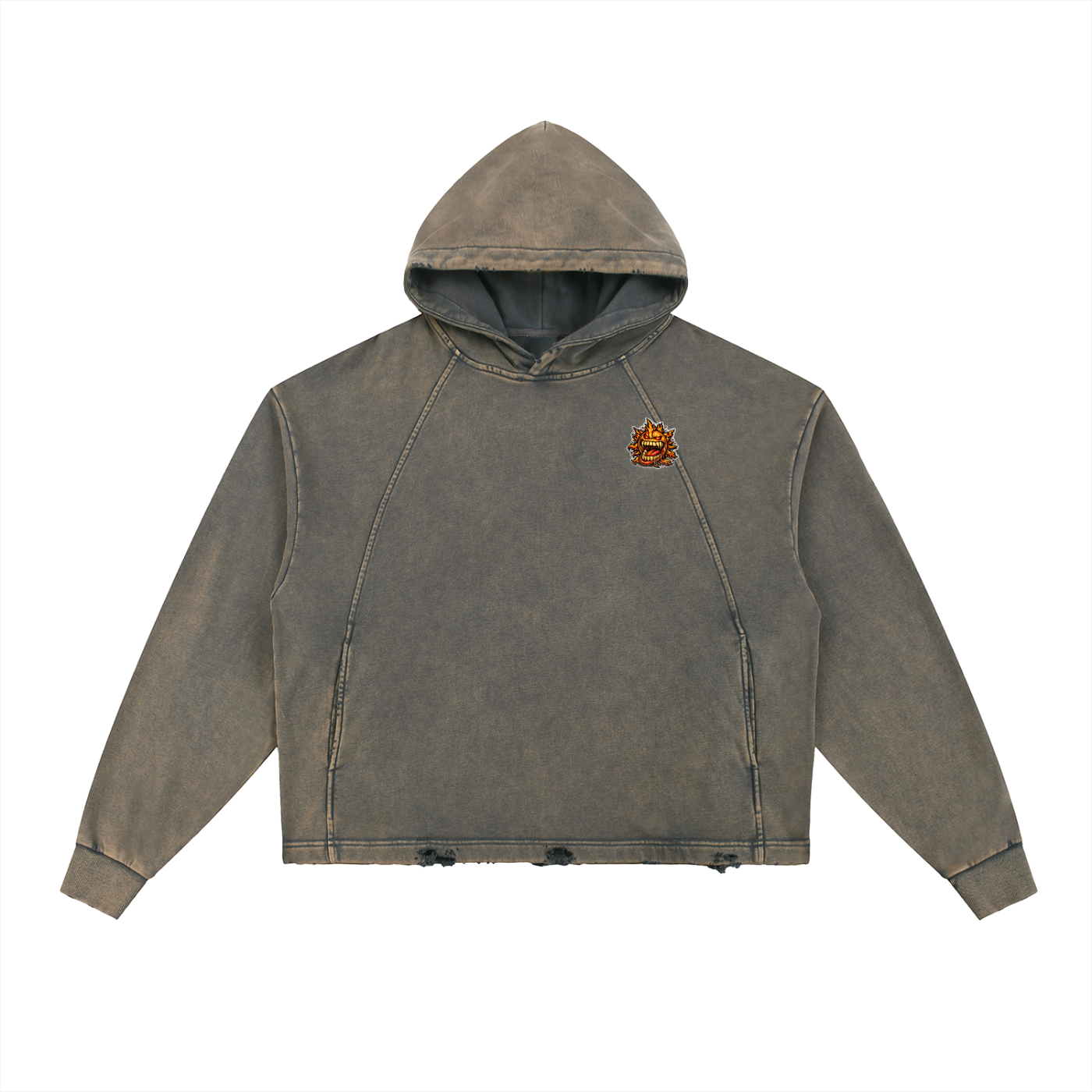 4EVERCRAZY Vintage Washed Cropped Hoodie