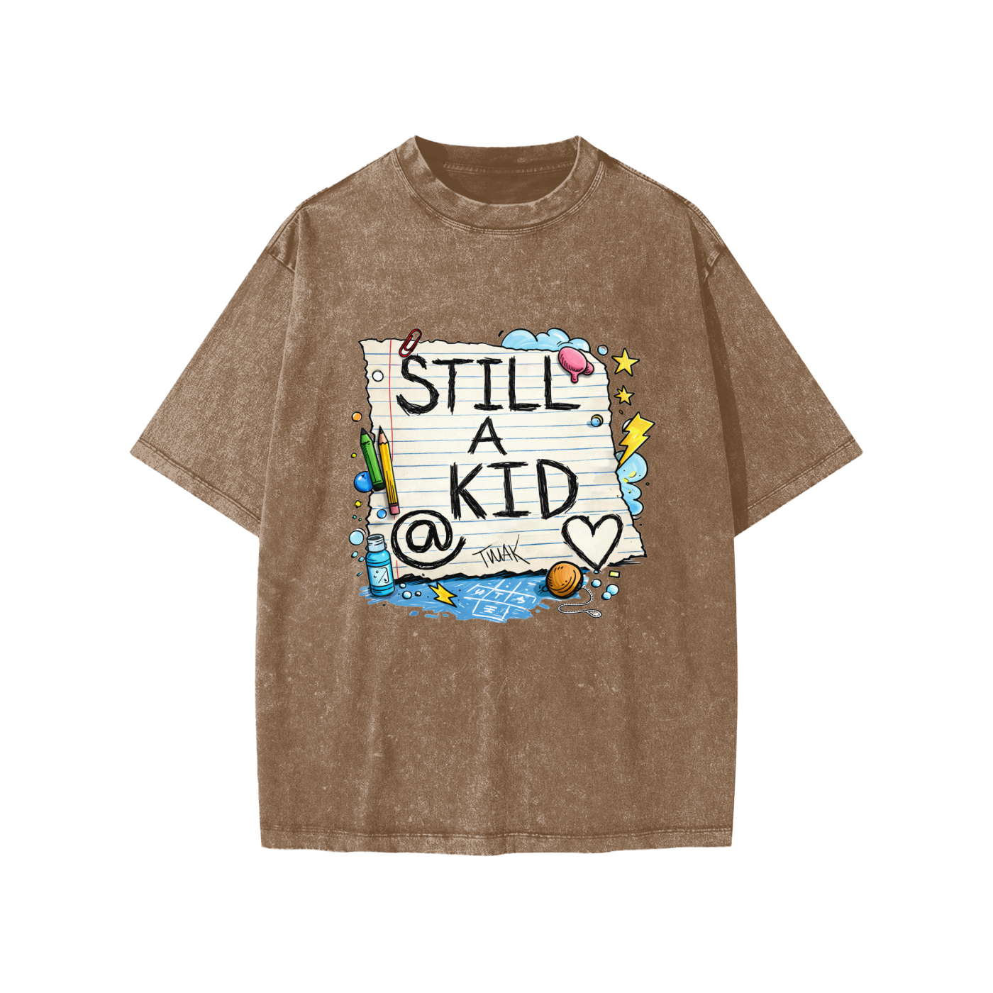 Still A Kid @ Heart Snow Washed Kids' T-Shirt