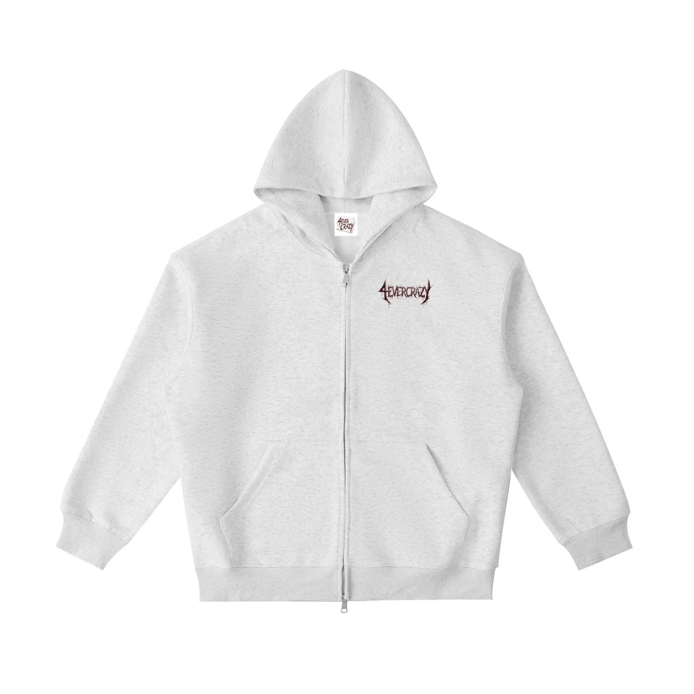 4EVERCRAZY Essential Heavyweight Pocket Zip-Up Hoodie