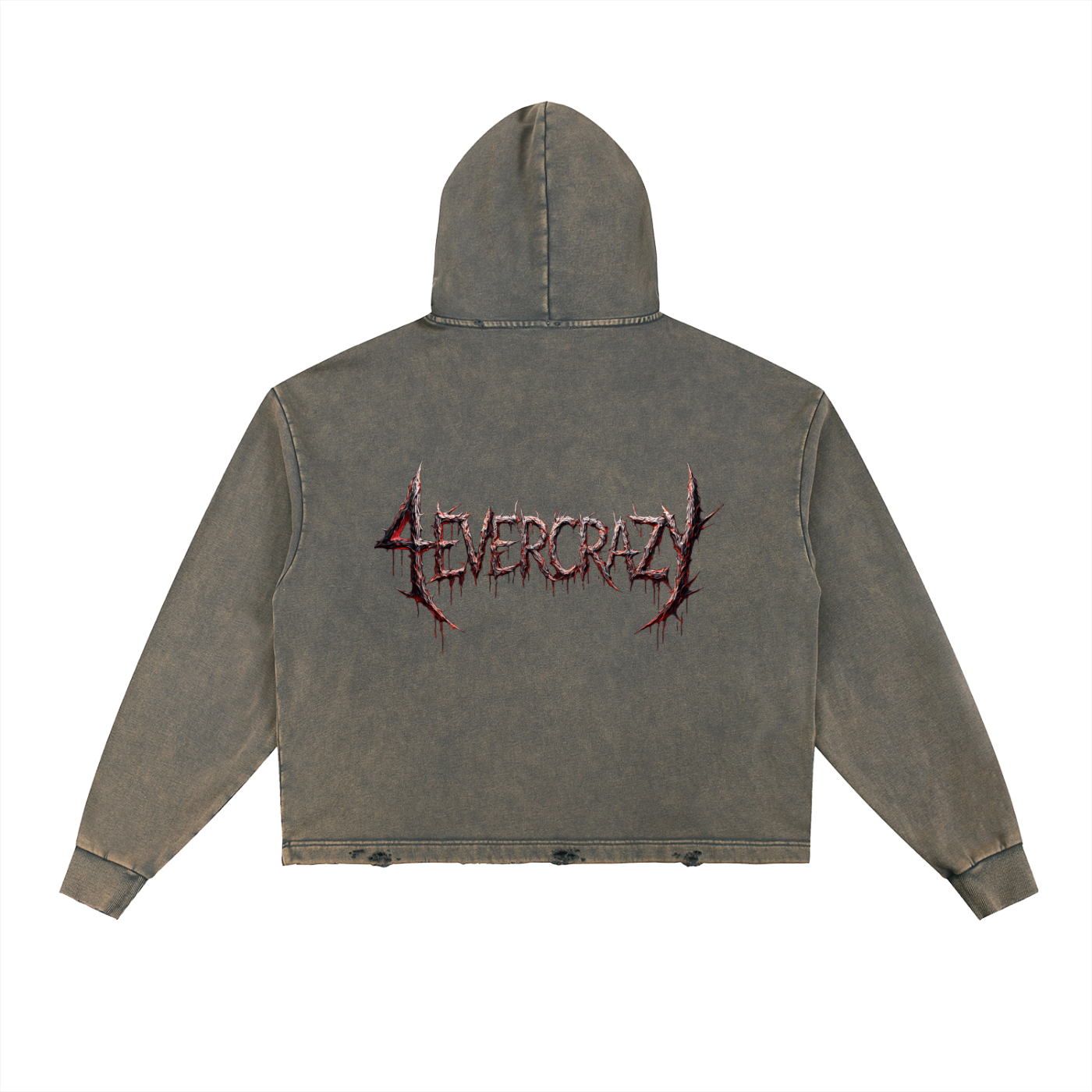 4EVERCRAZY Vintage Washed Cropped Hoodie