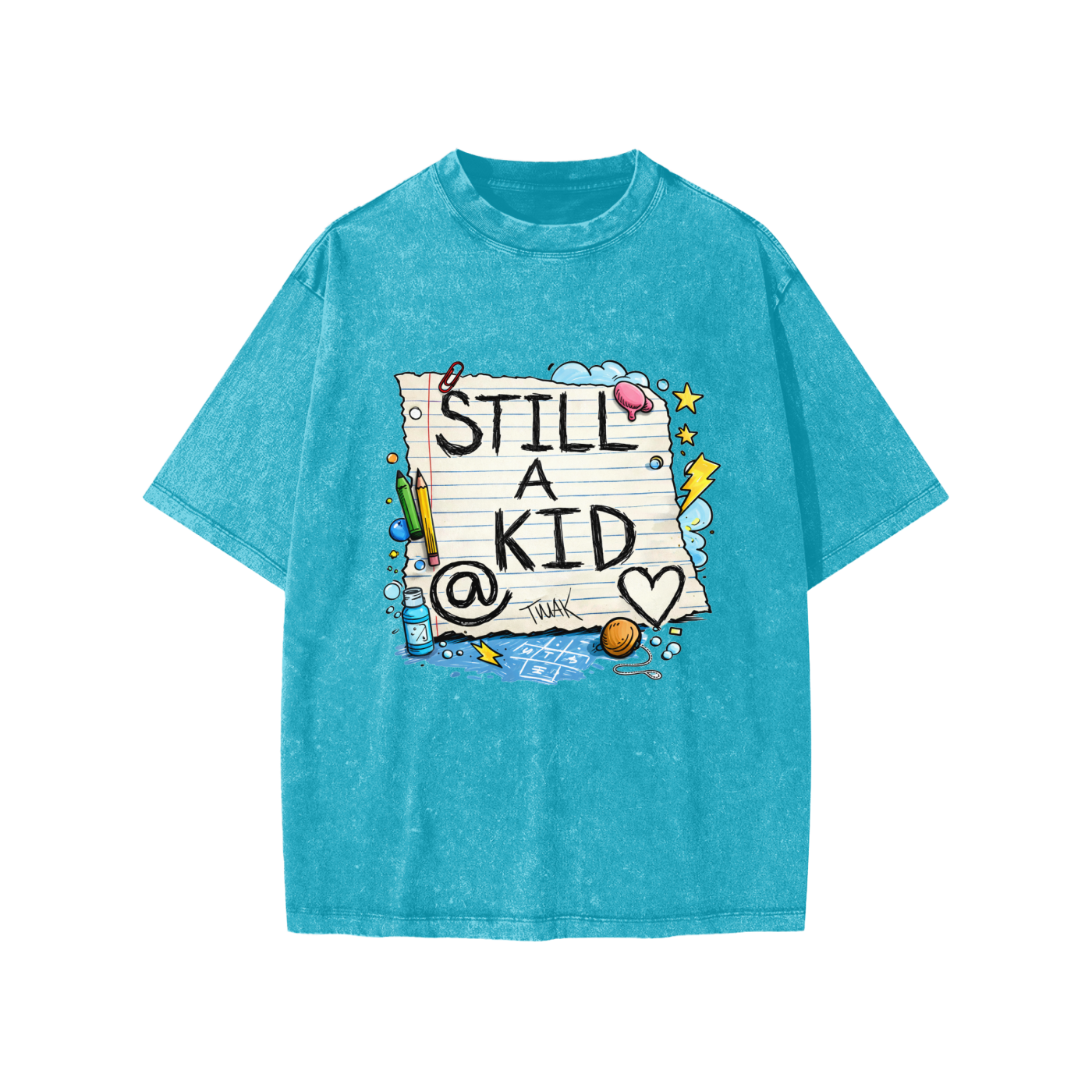 Still A Kid @ Heart Snow Washed Kids' T-Shirt