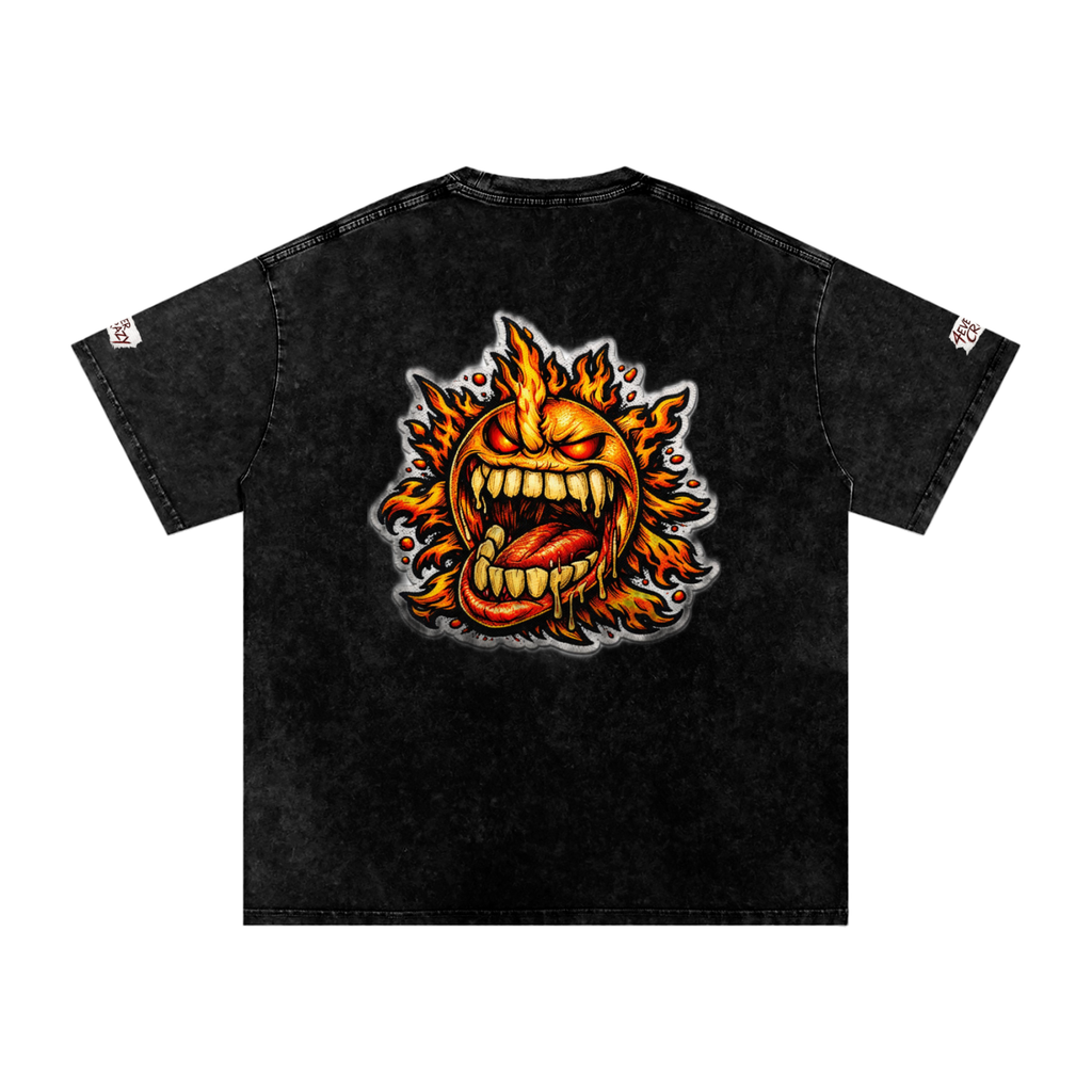 4EVERCRAZY Snow Washed Oversized Cotton T-Shirt