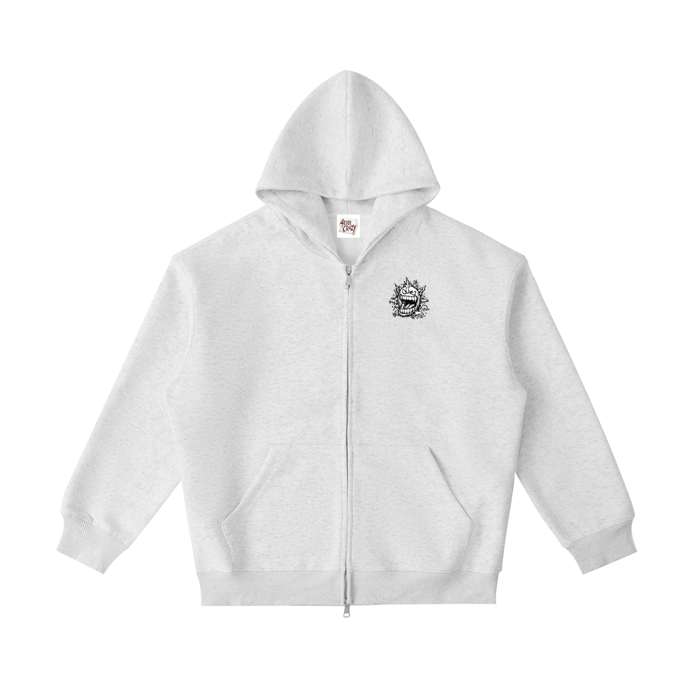 4EVER SKETCH Essential Heavyweight Pocket Zip-Up Hoodie
