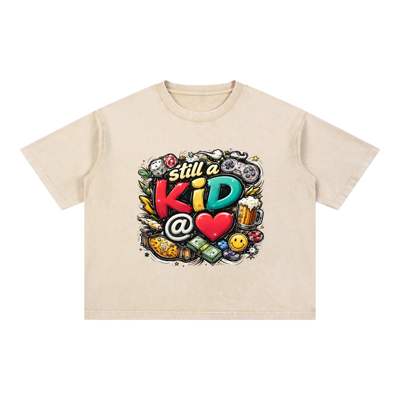 Still A Kid @ <3 Boxy Cotton T-Shirt