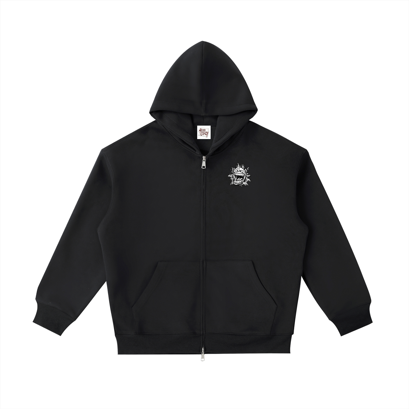4EVER SKETCH Essential Heavyweight Pocket Zip-Up Hoodie