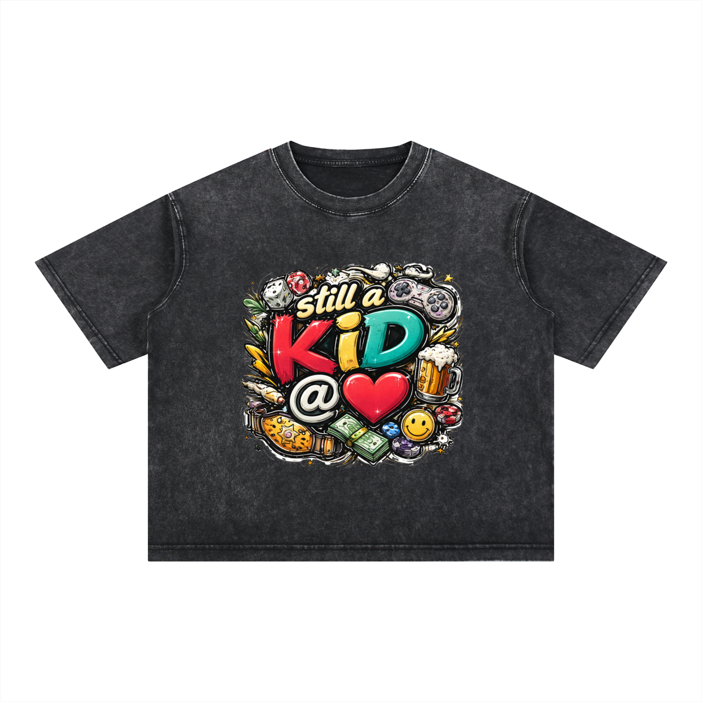 Still A Kid @ <3 Boxy Cotton T-Shirt