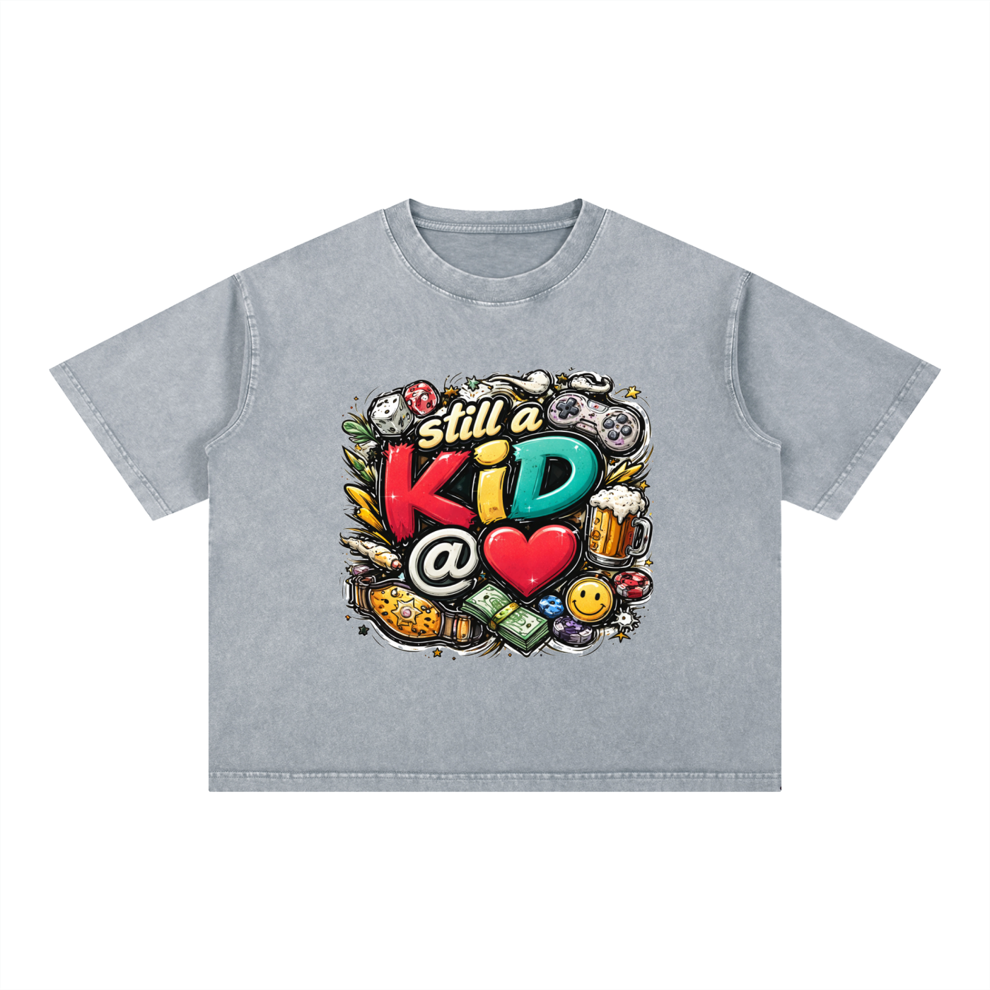 Still A Kid @ <3 Boxy Cotton T-Shirt