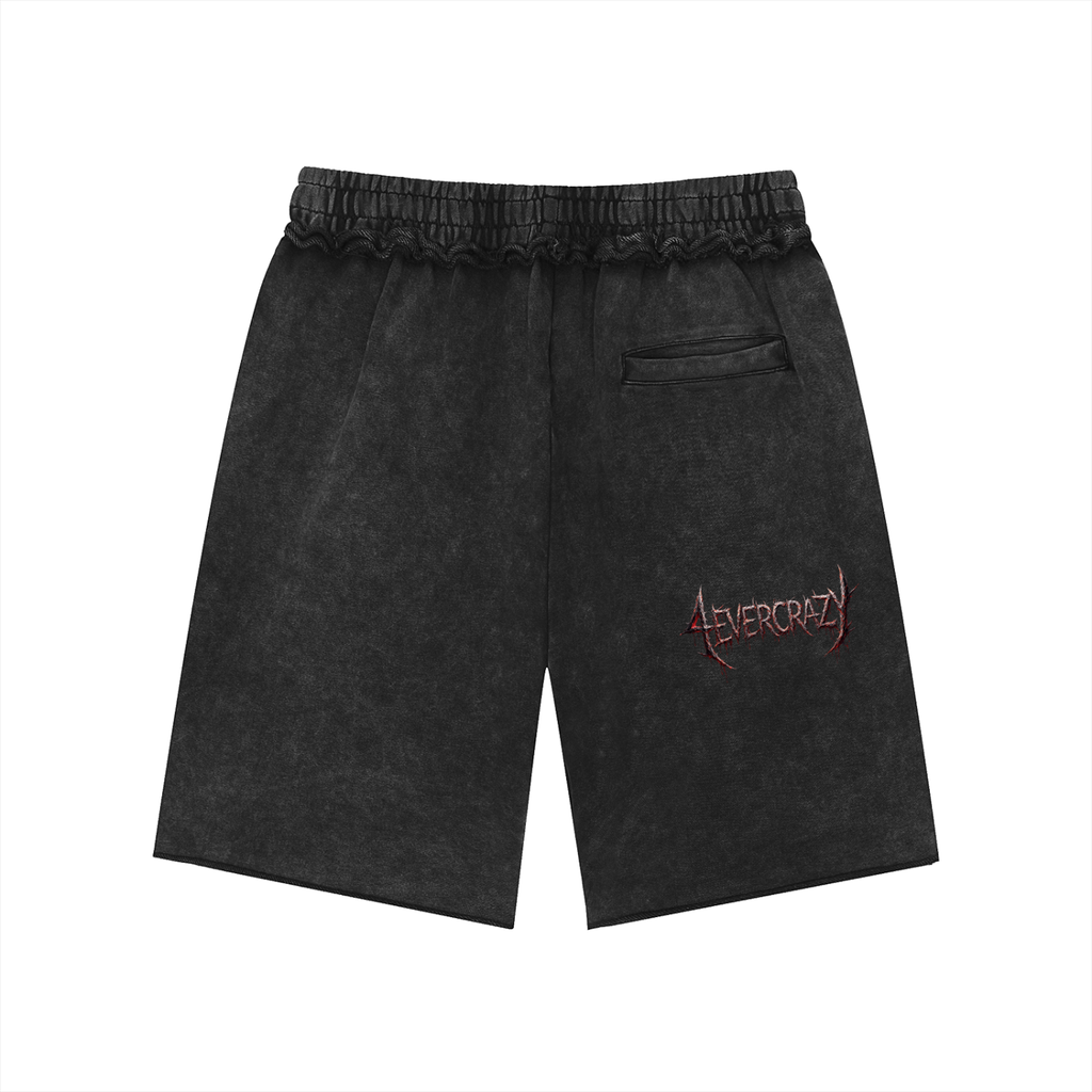 Unisex Mineral Wash Raw Edge Shorts