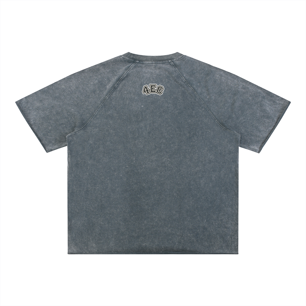 4EVERCRAZY KAMP Mineral Wash Raw Edge T-Shirt