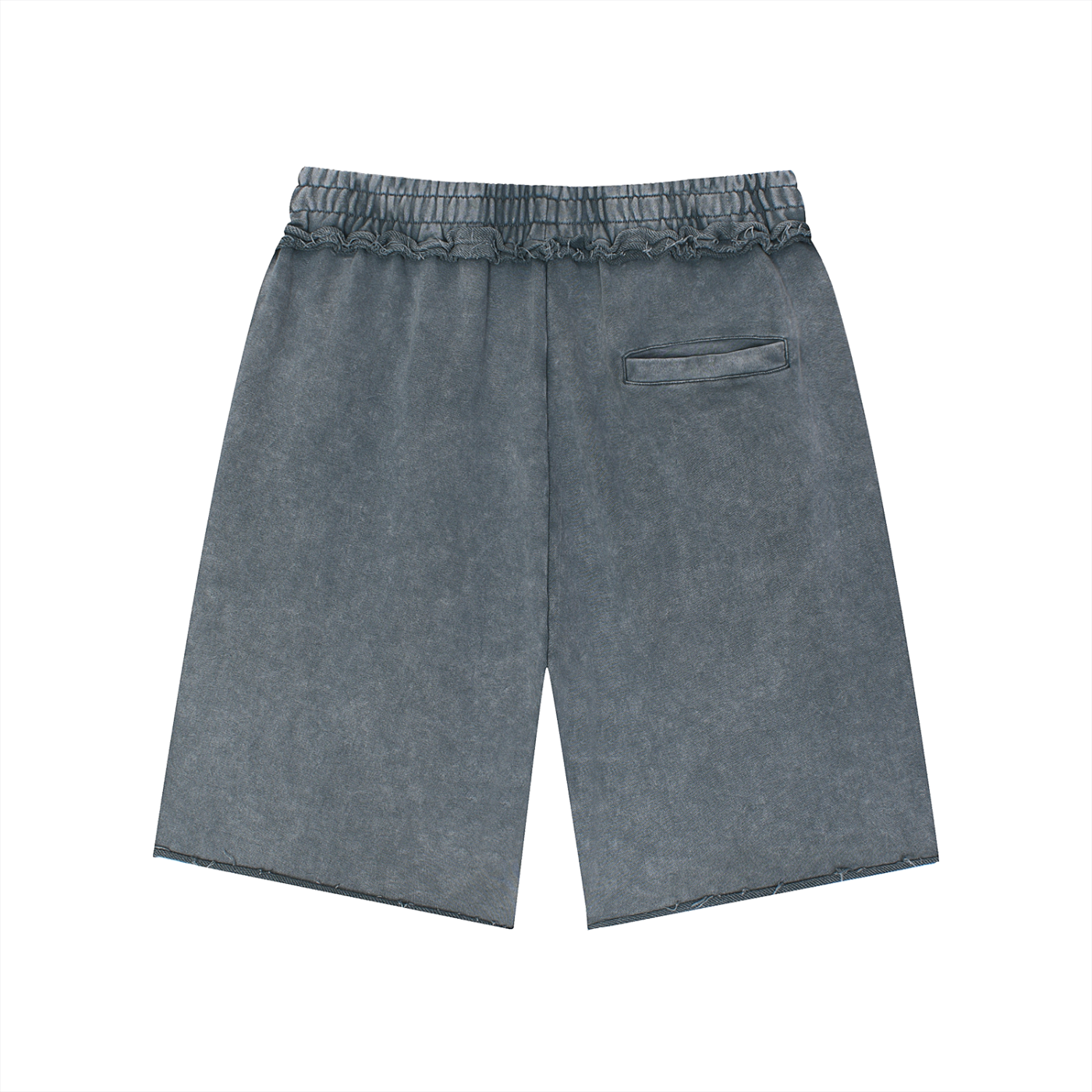 4EVERCRAZY KAMP Mineral Wash Raw Edge Shorts