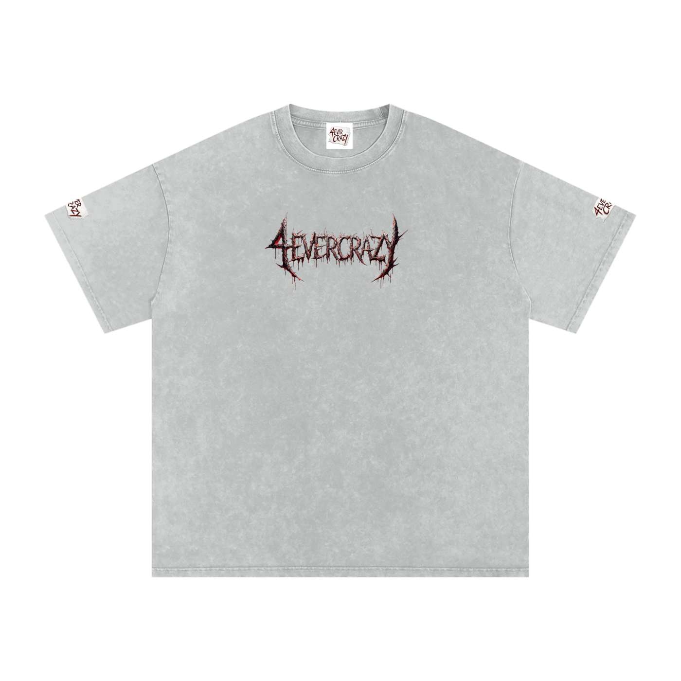 4EVERCRAZY Snow Washed Oversized Cotton T-Shirt