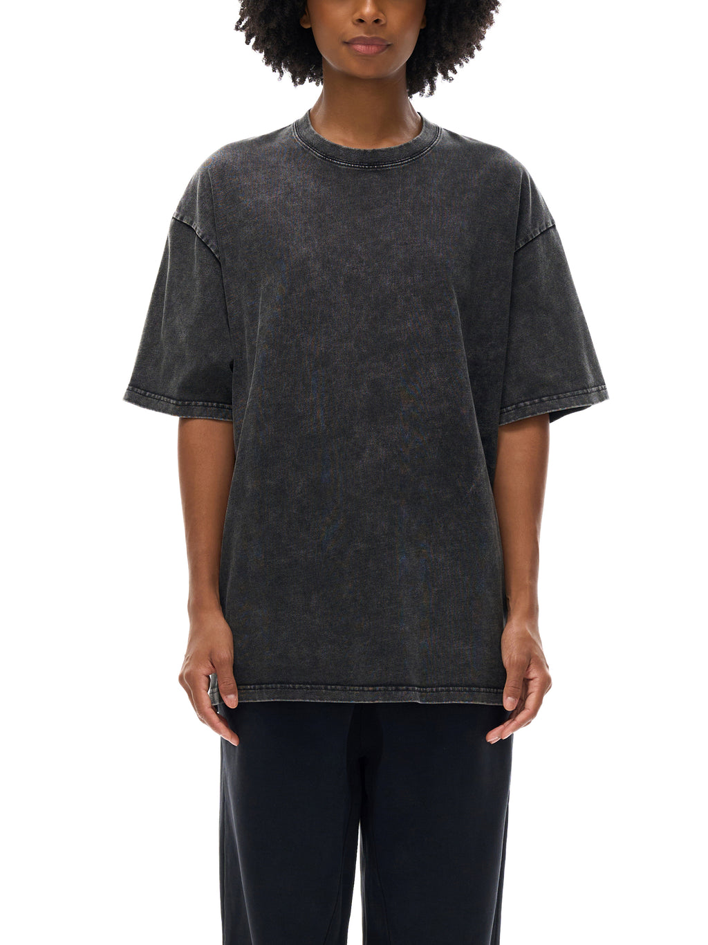 4EVERCRAZY Snow Washed Oversized Cotton T-Shirt