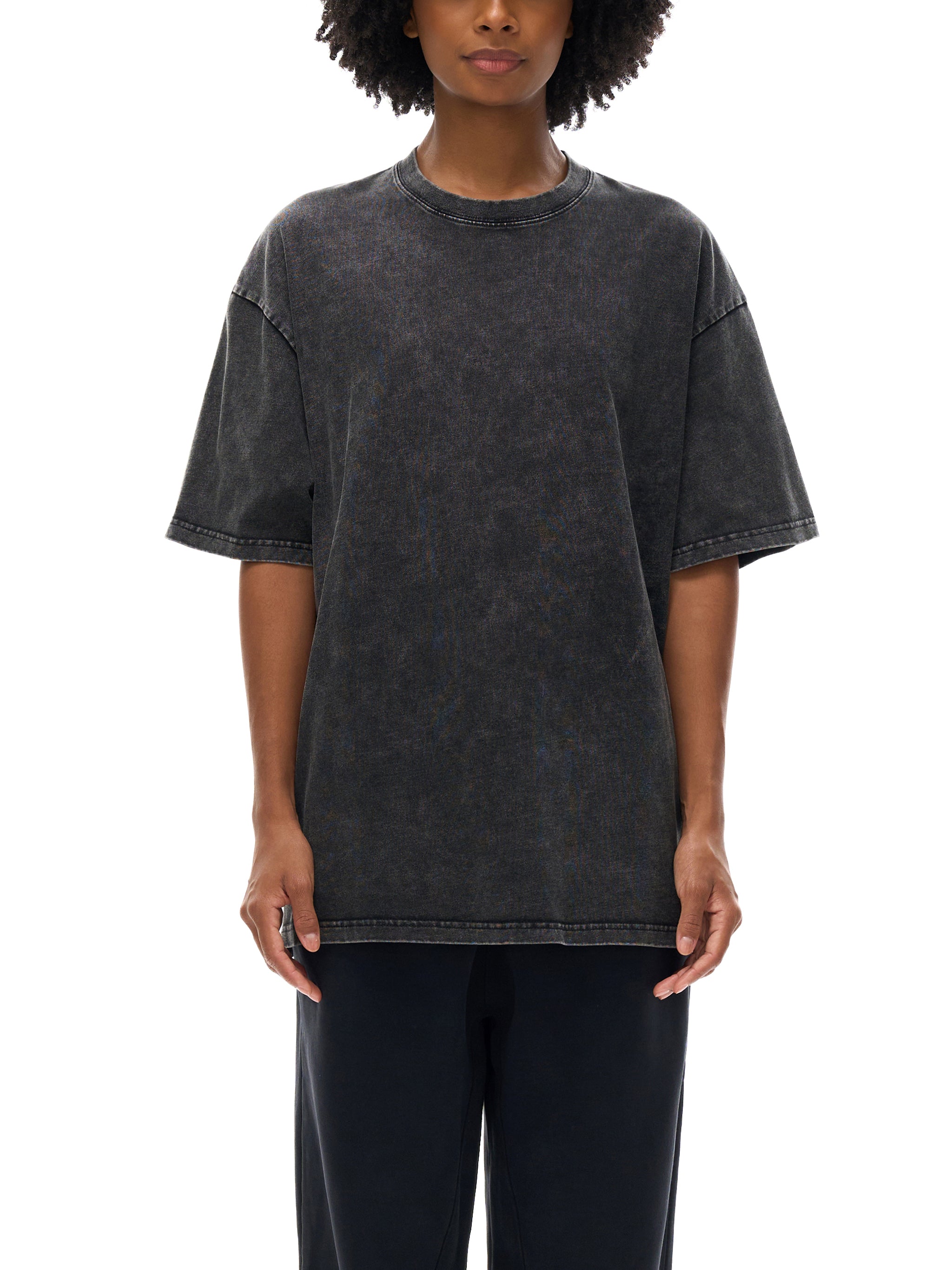 4EVERCRAZY Snow Washed Oversized Cotton T-Shirt