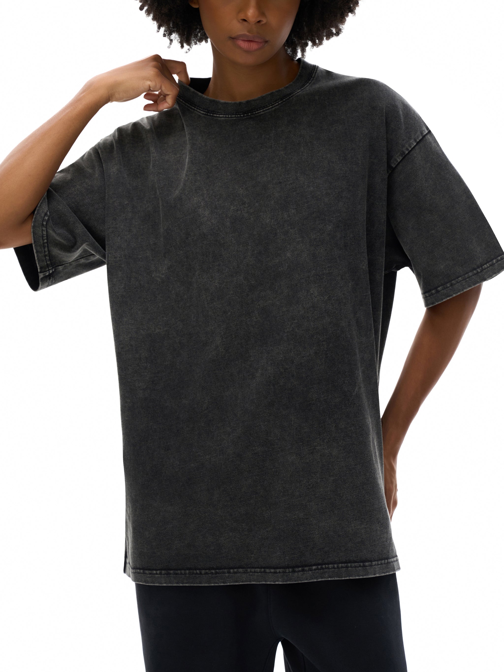 4EVERCRAZY Snow Washed Oversized Cotton T-Shirt
