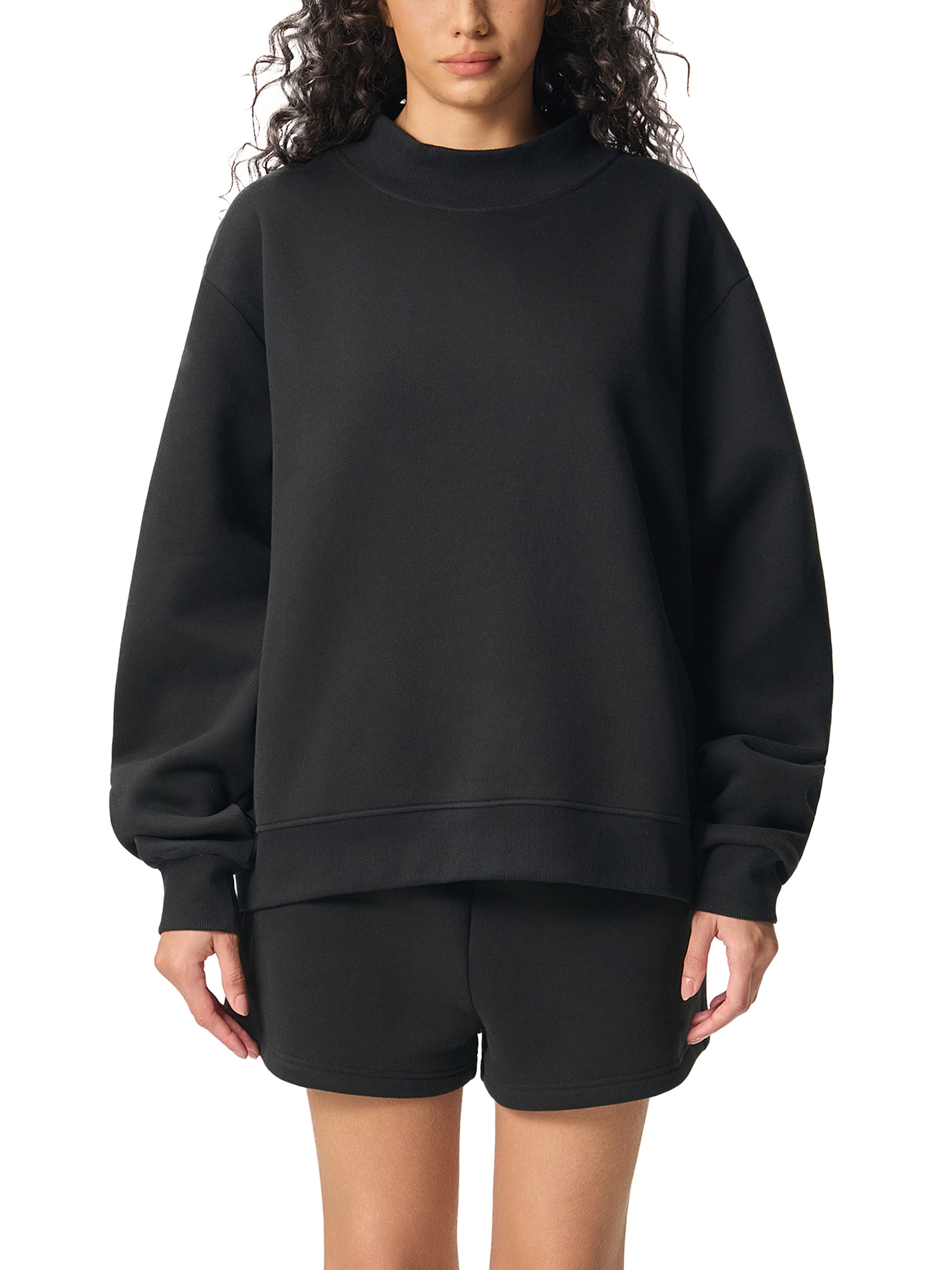 WILDCHILD Essential Fleece Mock-Neck Crew Sweatshirt