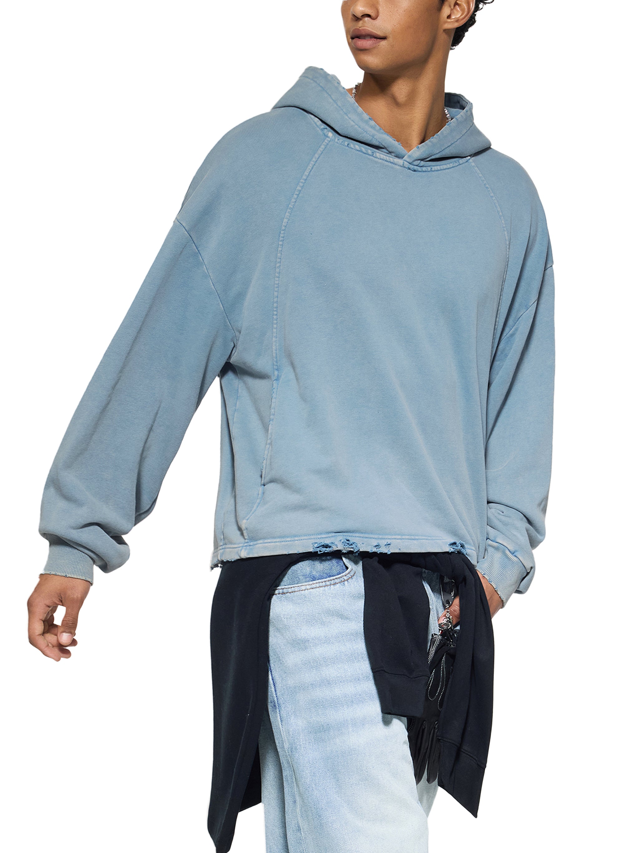 4EVERCRAZY Vintage Washed Cropped Hoodie
