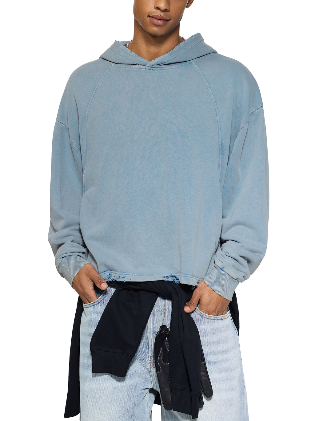 4EVERCRAZY Vintage Washed Cropped Hoodie