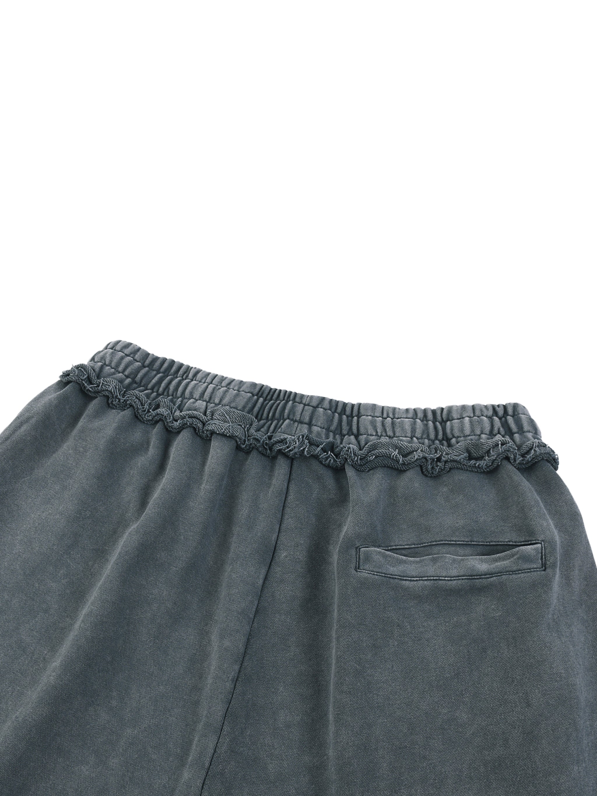 4EVERCRAZY KAMP Mineral Wash Raw Edge Shorts