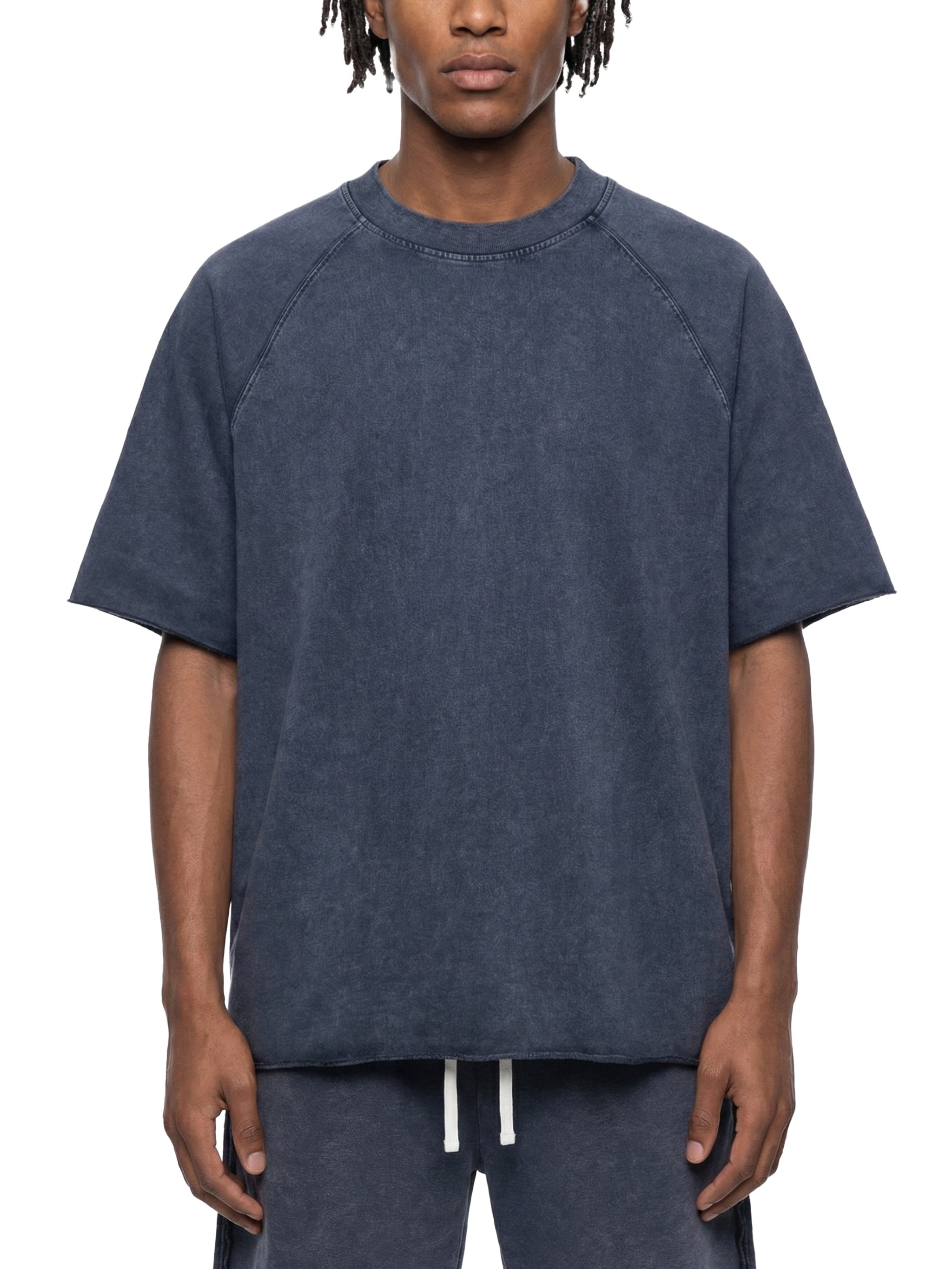 4EVERCRAZY KAMP Mineral Wash Raw Edge T-Shirt