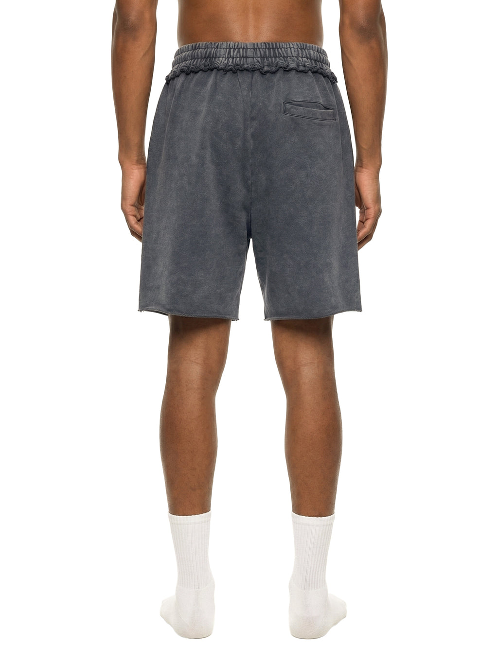 4EVERCRAZY KAMP Mineral Wash Raw Edge Shorts